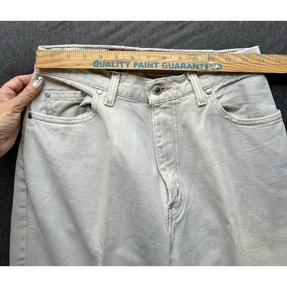 Levi’s Silvertab Loose Cream Denim Jeans USA 26x30 Skater Distressed Vintage 90s - Picture 8 of 14